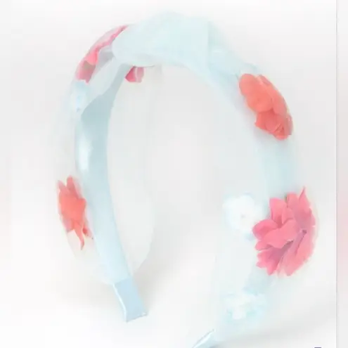Claire's Pale Blue Flower Chiffon Knotted Headband Pink