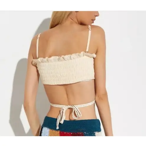 Agua Bendita Amari Kaan Ruched Crop Top Cutout Wrap Style Women’s XS