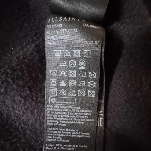 ALLSAINTS size M Dahlia Drape Black Open Front Cardigan