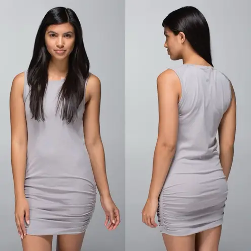 Lululemon  In The Flow Ruched Dress in Heather Medium Gray