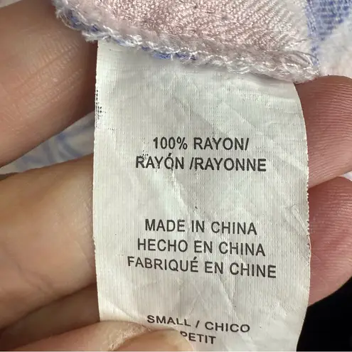 Rails Britt - Pink/Blue Melange Check Shirt Cap Sleeve Size Small Super Soft