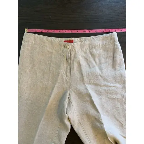 Isda & Co Linen Pants Women 4 Khaki Neutral Beige Chic Office Minimalist Basic Tan