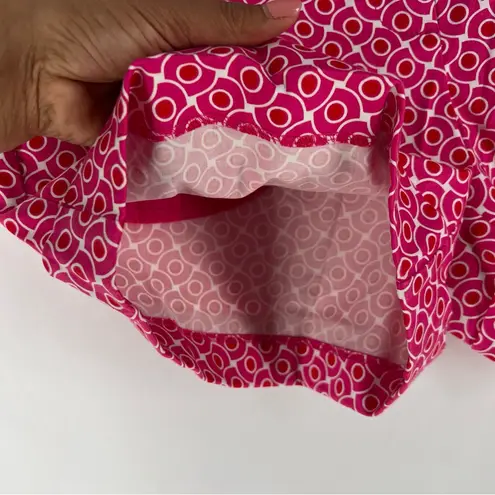 New York & Company Pink Geometric Stretch Cotton Button Tab Waist Shorts size 4