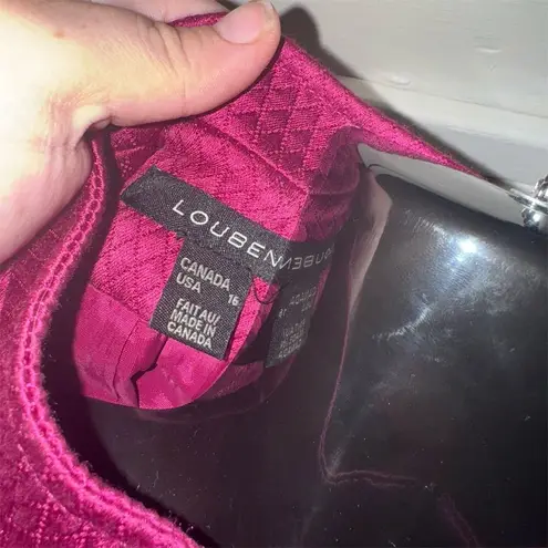 Louben Women's Pink Full Zip Blazer Jacket Size 16 Mid