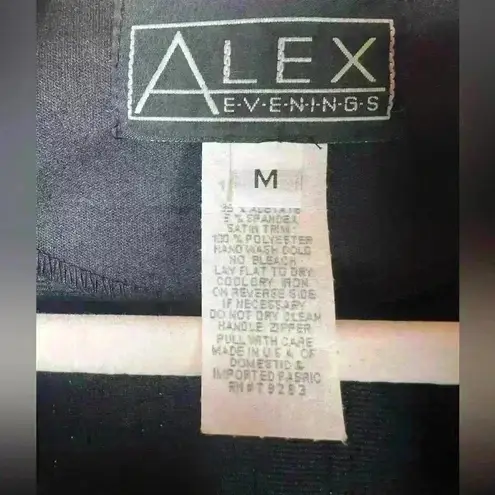 Alex Evenings | Black Embellished Zip Front Formal Jacket Women’s Size Medium