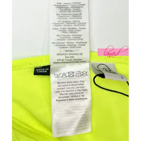 Cheap Monday X Strap Top Yellow Neon Bright Strappy Edgy Cutouts Bikini Bralette