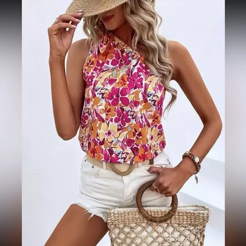 Boutique NEW, Bright Floral One-Shoulder Top
