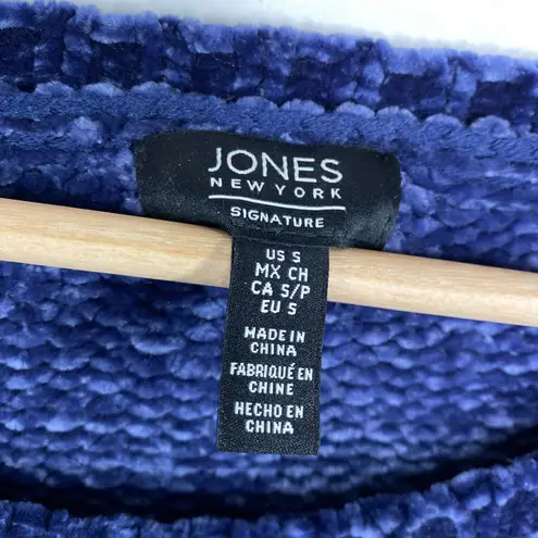 Jones New York  Blue Crew Neck Long Sleeve Knit Sweater Women's Size Small S