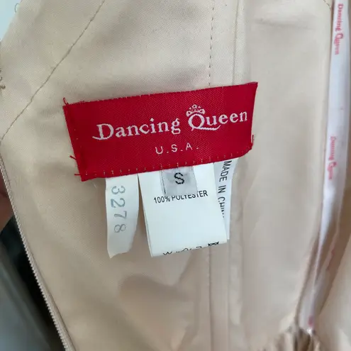 Dancing Queen Gold Beige Floral Glitter Tinker Bell Fairy Princess Tulle Dress