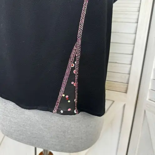 Tommy n Loulou Y2K Panel Crop Tank Top Black Pink Medium