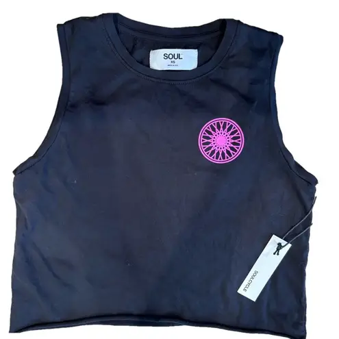 SoulCycle Black and Pink Crop Muscle Tee size XS