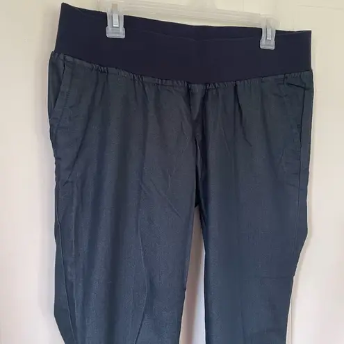 Liz Lange Maternity dark wash denim jean trousers straight leg ~ women’s size M