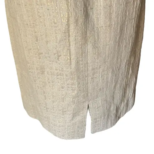 Tahari Arthur S Levine Cocktail Dress & Jacket combo Size 6 Metallic Cream