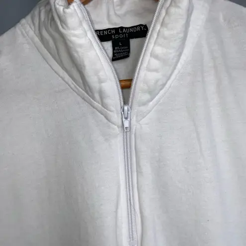 French Laundry Women’s 1/4 Zip Pullover - White - Large