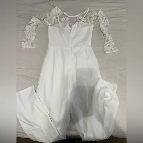 Lulus Write Your Own Romance White Embroidered Long Sleeve Jumpsuit
