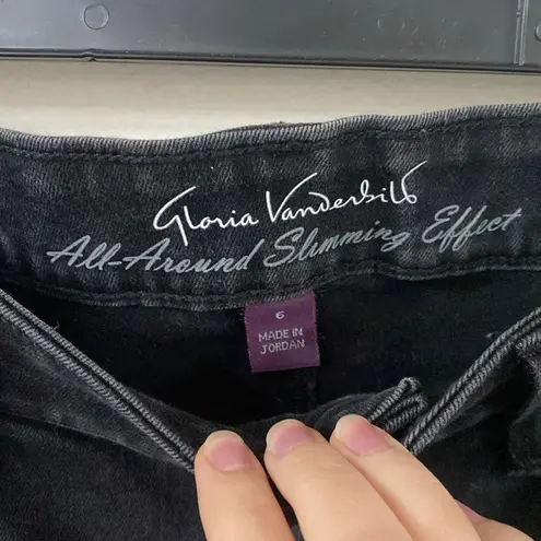 Gloria Vanderbilt comfort Curvy slimming effect washed black skinny jeans sz 6