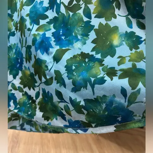 AMUR Edie Tie Neck Gown Floral Maxi size 4 Blue