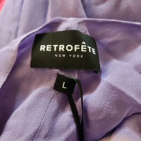 Retrofête Retrofete Larissa Dress in Dusty Lilac Purple Large Silk NWT Corset Semi Sheer