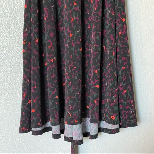Leota Leotta Perfect Faux Wrap Purple Gray Pink Cheetah Print Dress Size Medium