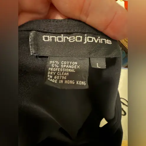 Andrea Jovine Black Sleeveless Shift Dress Tunic with Pockets Large