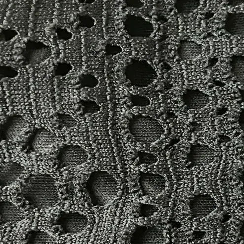 EXPRESS  Sheer Crochet Black Eyelet Party  3/4 Sleeve Sheath Dress Sz XS HOCO