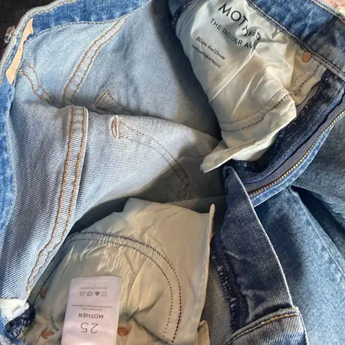 MOTHER THE INSIDER ANKLE DOOM & BLOOM HI RISE ANKLE FLARE BOOTCUT STRETCH DENIM Blue Size 25