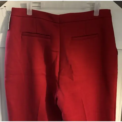 Halogen X Atlantic Pacific Button Detail Red Kick Flair Pants High Rise Sz 12
