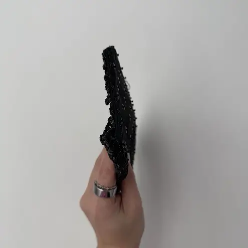 Vintage K. Gimbel Black Beaded Bag Pouch Evening Clutch Small Formal