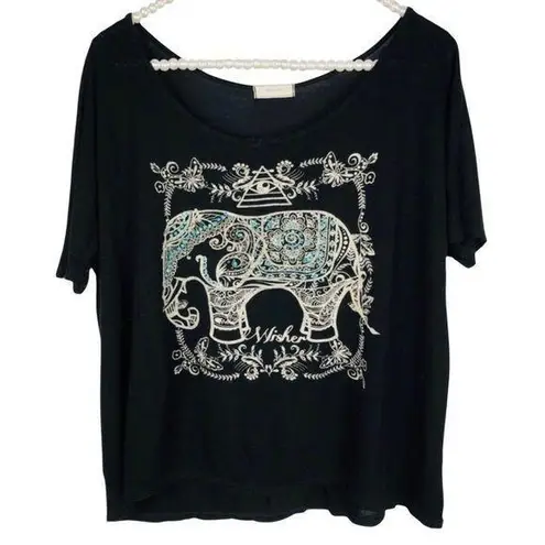 ARAN'S DEN | Lucky Elephant Top Shirt Lucky Blouse Lucky Charm Spiritual Black Size undefined