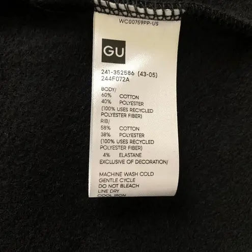 GU (Uniqlo) x Harry Potter Embroidered Logo Sweat Hoodie Dress in Black Size L