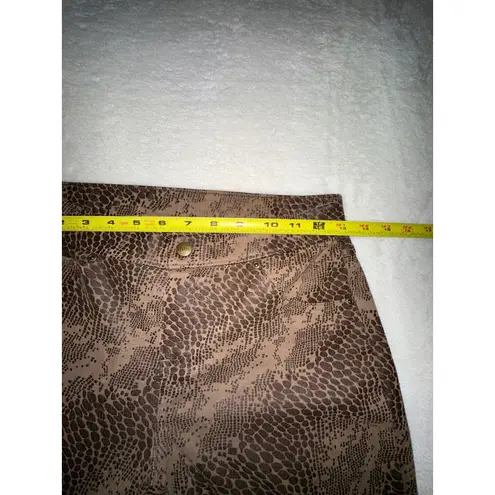 Hue Snakeskin Print Leggings Womens Size S Brown Animal Print Pants