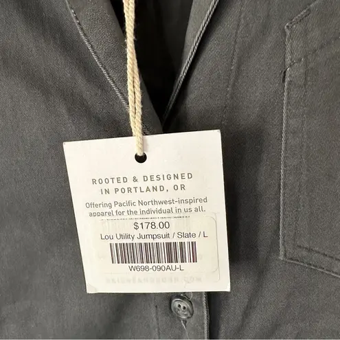 Bridge & Burn The Lou Utility Jumpsuit NWT NEW Large Slate Gray