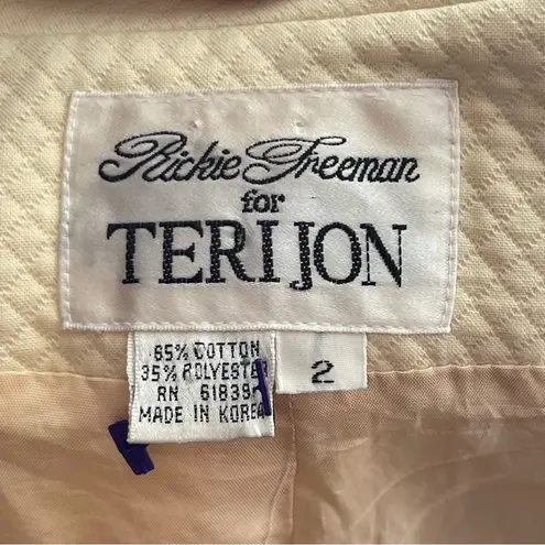 RICKIE FREEMAN FOR TERIJON | Vintage Yellow Cropped Textured Blazer Jack… Size 2