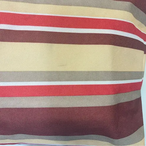 None Striped Weekender Tote Bag oversized yellow red white stripes