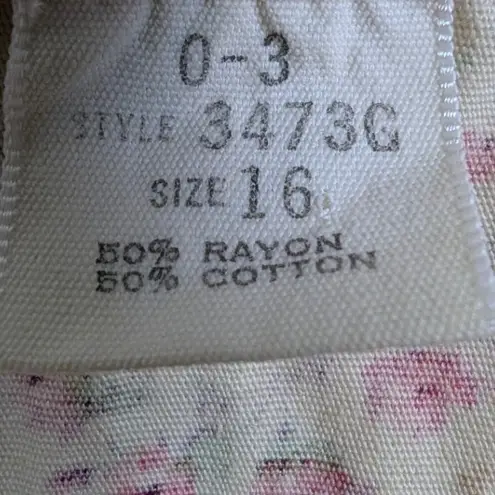 Homemade Floral Jacket Skirt Set – Women's S Pink Button Front Cotton Rayon White Size 16