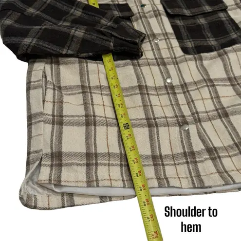 Princess Polly  Myley Oversized Shacket in Brown and Tan Plaid Women's Size XS/S