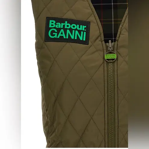 Barbour NWT x Ganni Collab Betty Reversible Vest Green size US10 UK14