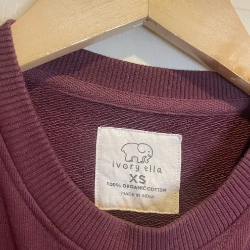 Ivory Ella  Long Sleeve Maroon Crewneck