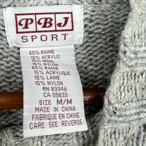 VINTAGE Pbj sport gray winter scene scape christmas mockneck sweater size medium