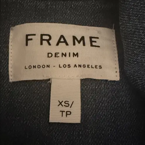 frame denim FRAME Pleated Coverall Stretch Denim Romper Maxson Wash Button Front Playsuit XS - Image 8