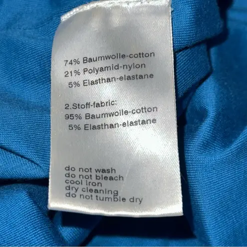 Akris Punto Bergdorf Goodman Women’s Size 10 Blue Cotton Stretch Top Blouse
