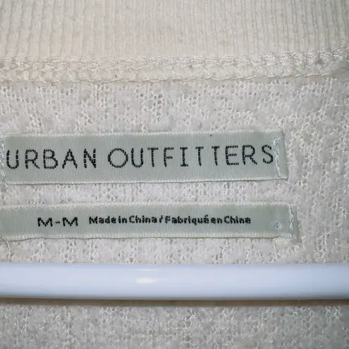 Urban Outfitters UO Cream Textured Oversized V Lillu Sweater