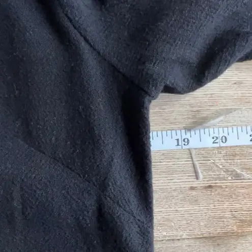 Free People  Black Split‎ Sleeve Deep V Fringe Tie extra Small XS