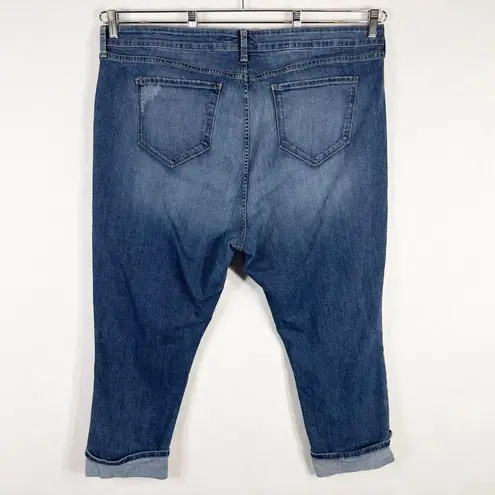 NYDJ Not Your Daughters Jeans Plus Size 22W Capri Crop Distressed High Rise 1444