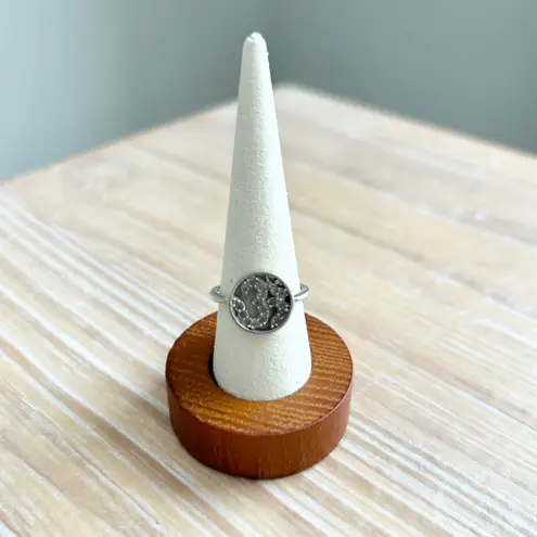 Sterling Silver 925 Om Symbol Ring Cz Paved Round Statement Ring Size 6.5