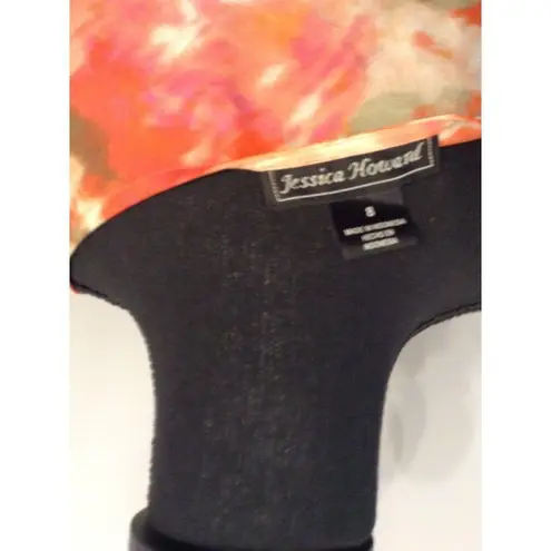 Jessica Howard Size 8 Floral Sleeveless Lined Dress Cinched Waist Side Zip