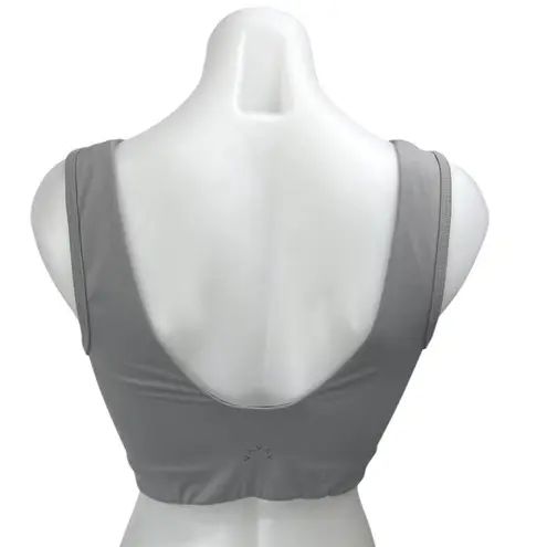 Women's Gray Sleeveless Square Neck Cami Camisole Sports Bra Crop Tank Top Sz S