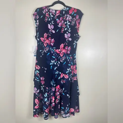 Signature by Robbie Bee Blue and Pink Asymmetrical Sundress Size XL