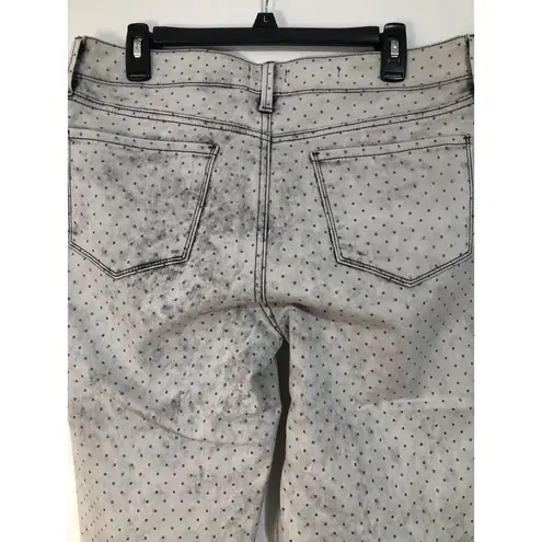 NYDJ Women's Size 12 Jeans Clarissa Ankle Gray Polka Dot Glitter