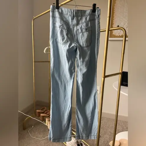 Pilcro and the Letterpress Anthropologie Light Wash Wide Leg Jean Pants